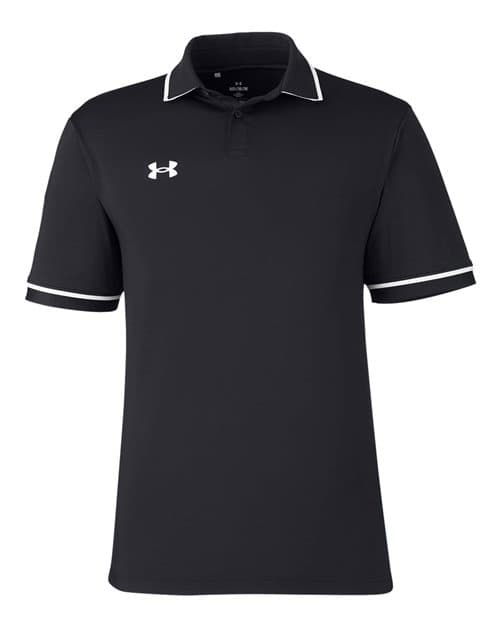 Under Armour Men's Tipped Teams Performance Polo in Black/ White