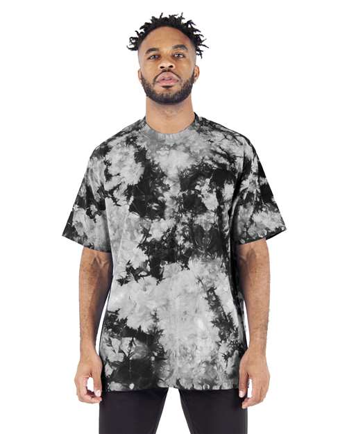 Shaka Wear Unisex Max Heavyweight Tie-Dyed Tee in Black/ White