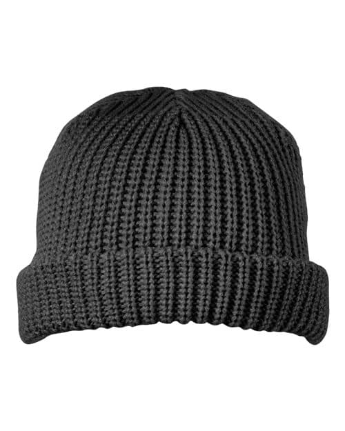 Big Accessories Dock Cuffed Beanie in Black
