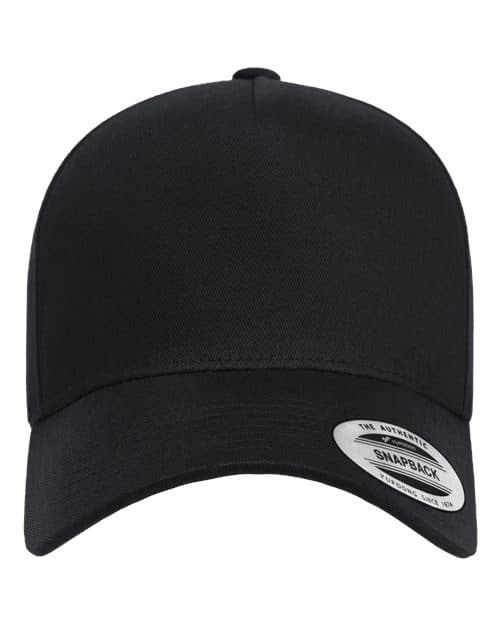 YP Classics Retro Cotton Blend Snapback Cap in Black