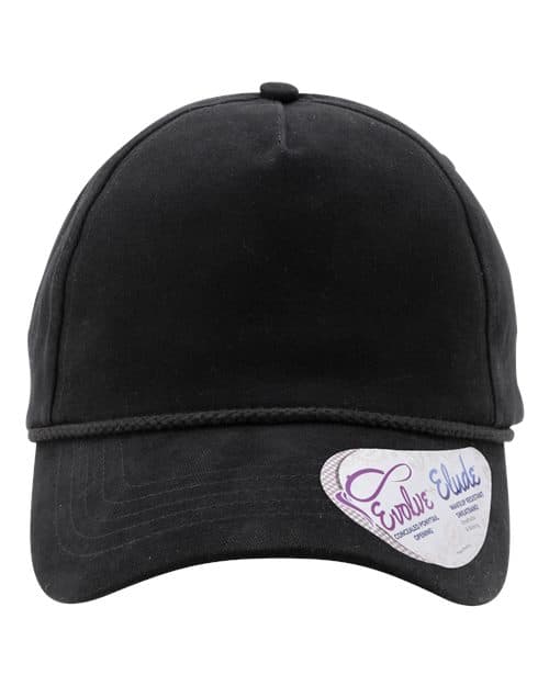 Infinity Her Women's Five-Panel Rope Cap in Black/ Black Leopard