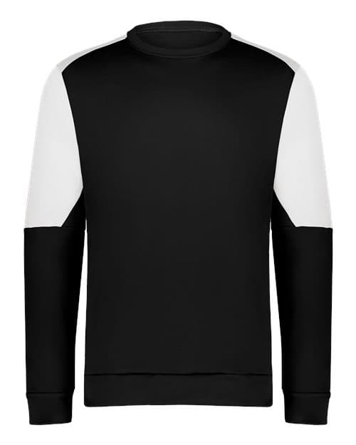 Holloway Men's Momentum Team Crewneck Sweatshirt in Black/ White