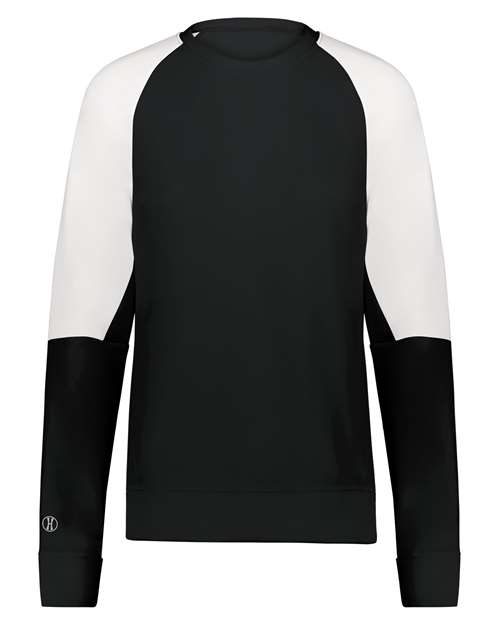 Holloway Women's Momentum Team Crewneck Sweatshirt in Black/ White