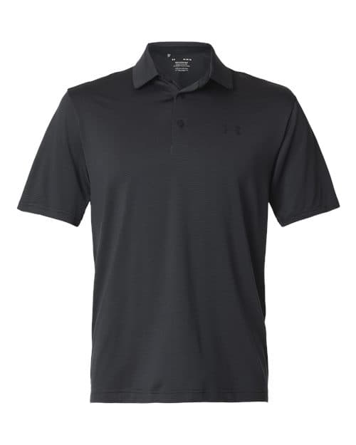 Under Armour Men's Playoff 3.0 Stripe Polo in Black/ Pitch Grey