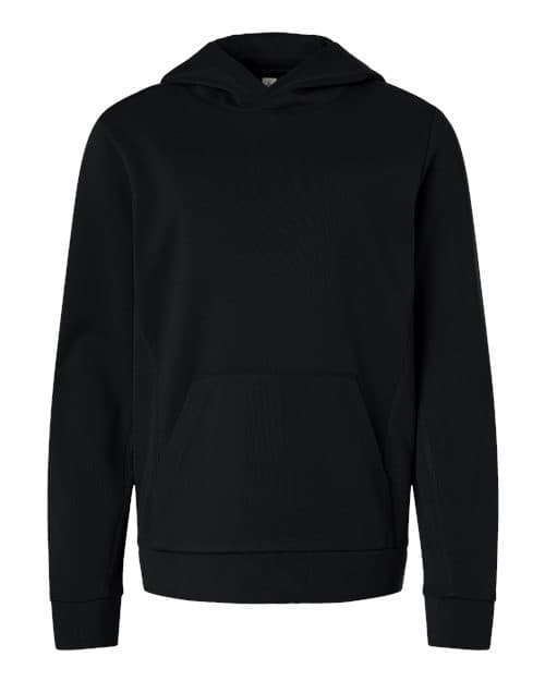 Team 365 Youth Squad Hooded Tech Fleece Pullover in Black