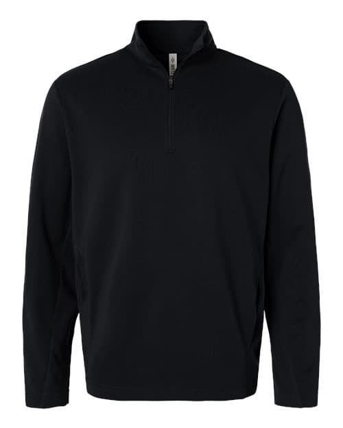 Team 365 Unisex Squad Cadet Quarter-Zip Tech Fleece Pullover in Black