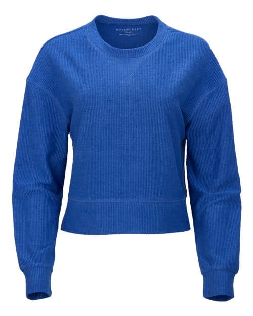 Boxercraft Women's Rib Knit Corded Boxy Crewneck Sweatshirt