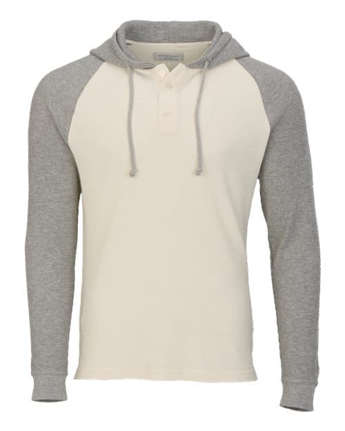 Boxercraft Unisex Waffle Knit Pullover Hooded Long Sleeve T-Shirt
