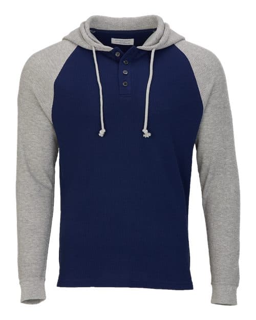 Boxercraft Unisex Waffle Knit Pullover Hooded Long Sleeve T-Shirt
