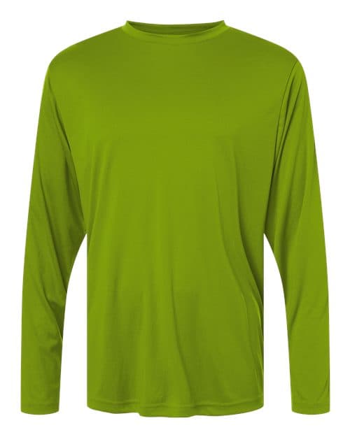 CORE365 Unisex Capital Long Sleeve Performance T-Shirt in Acid Green