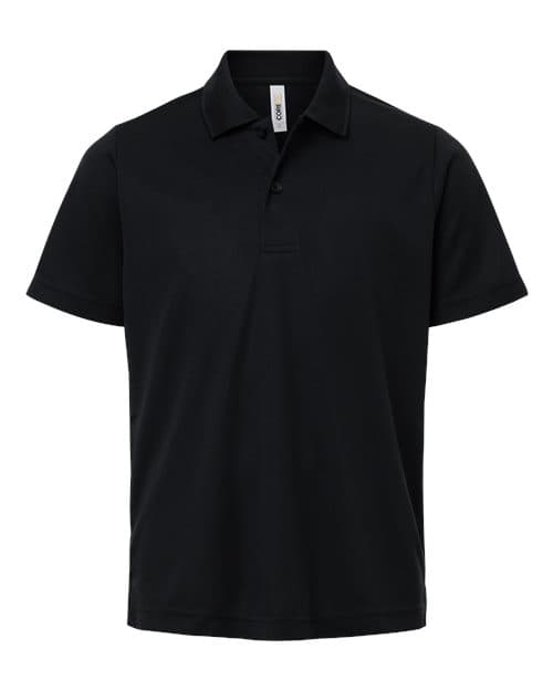 CORE365 Youth Nova Performance Pique Polo in Black