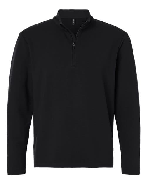 AllPro Men's Stretch Quarter-Zip Fleece Pullover in Black
