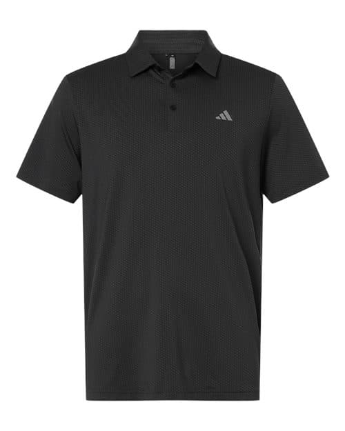 Adidas Men's Performance Textured Polo in Carbon/ Black