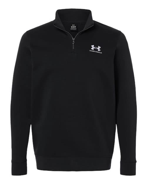Under Armour Men's Icon Fleece Quarter-Zip Pullover in Black/ White