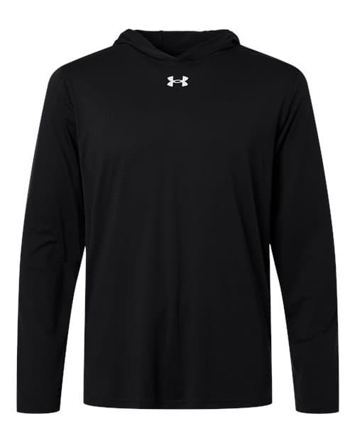 Under Armour Men's Team Vanish Hooded Long Sleeve T-Shirt in Black/ White