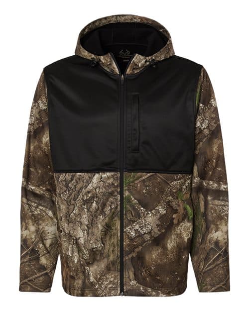 RealTree Unisex Realtree® Performance Colorblocked Full-Zip Hooded Sweatshirt in Camo/ Black