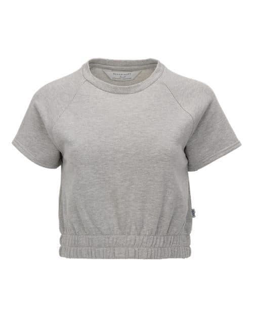 Boxercraft Women's French Terry Short Sleeve Cropped Crewneck Sweatshirt