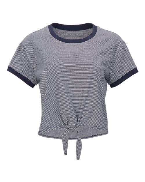 Boxercraft Women's Striped Tie Front T-Shirt