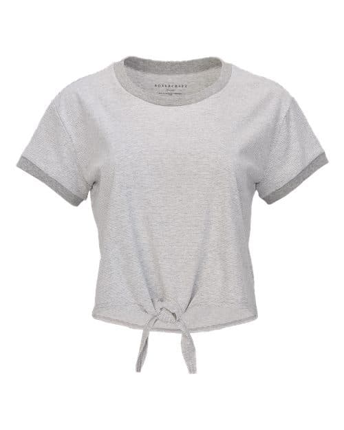Boxercraft Women's Striped Tie Front T-Shirt