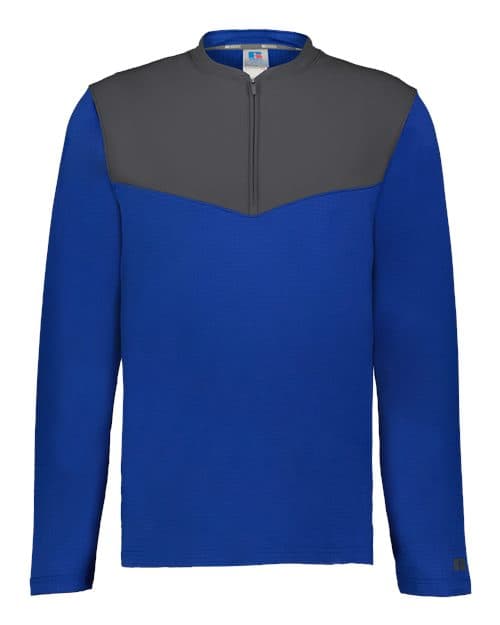 Russell Athletic Unisex Sideline Grid Fleece Quarter-Zip Pullover