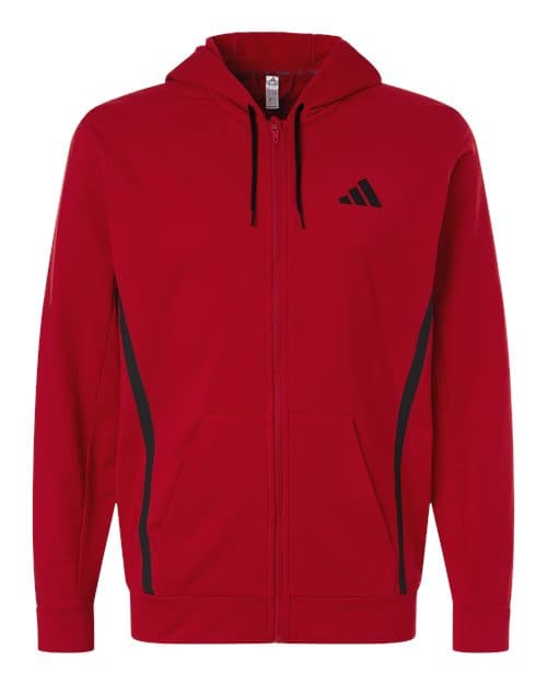 Adidas Men's Game & Go Fleece Full-Zip Hooded Sweatshirt