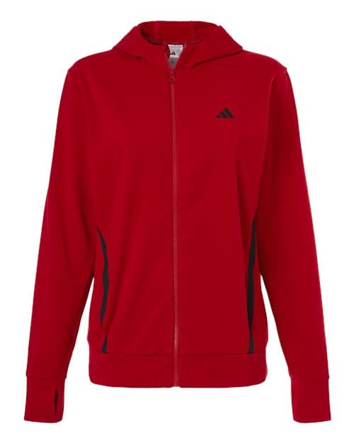 Adidas Women's Game & Go Fleece Full-Zip Hooded Sweatshirt