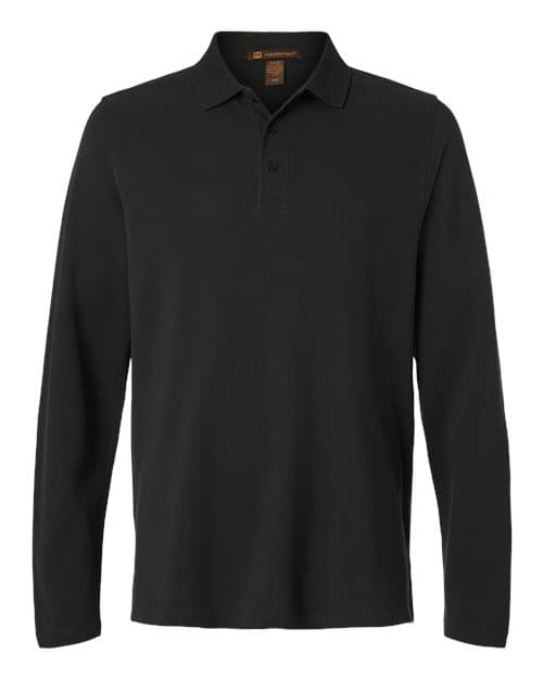 Harriton Men's Valiant Cotton Snag Protect Long-Sleeve Polo