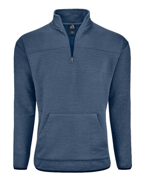 J. America Unisex Pebble Fleece Quarter-Zip Pullover in Baltic