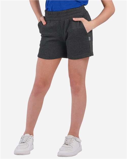 Boxercraft Youth Fleece Shorts in Charcoal Heather