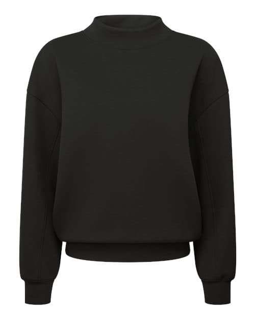 TriDri Women's Luxe Mock Neck Sweatshirt in Black