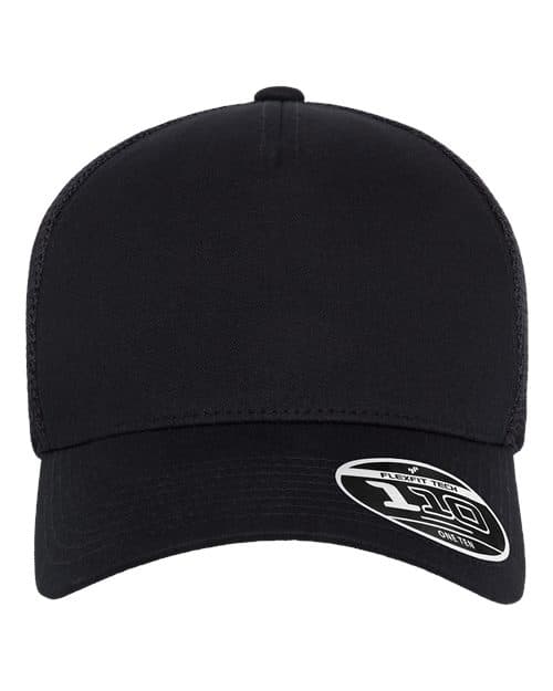 Flexfit 110® Five-Panel Mesh Cap in Black