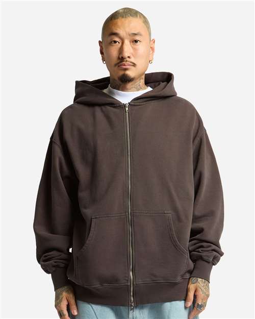 Shaka Wear Unisex Max Heavy Garment-Dyed Full-Zip Hoodie Sweatshirt