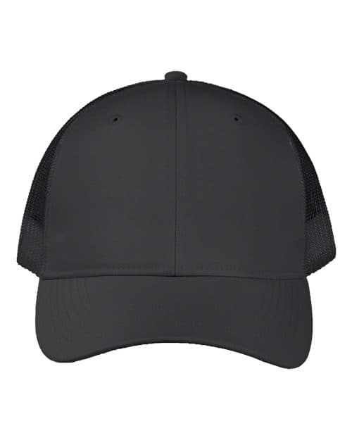 Valucap Poly Twill Trucker Cap in Black