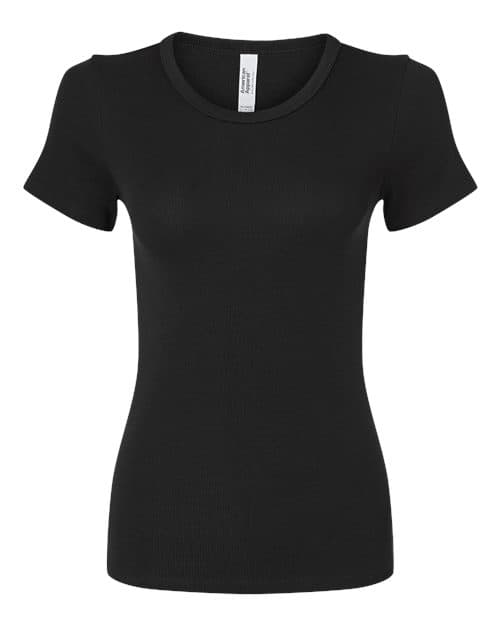 American Apparel Women's Baby Rib Fitted Tee