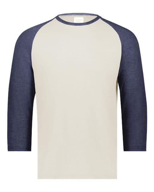 Augusta Sportswear Men's Gameday Vintage T-Shirt in Birch/ Navy Heather