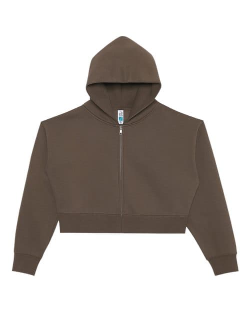 Lane Seven Women's Relaxed Cropped Full-Zip Hoodie Sweatshirt