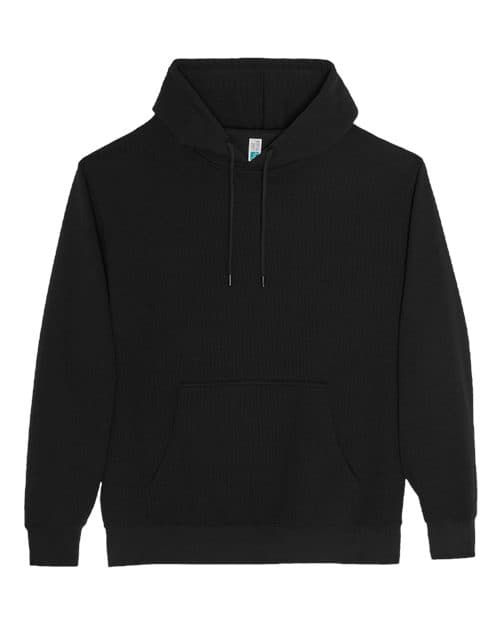 Lane Seven Unisex Thermal Hoodie Sweatshirt in Black