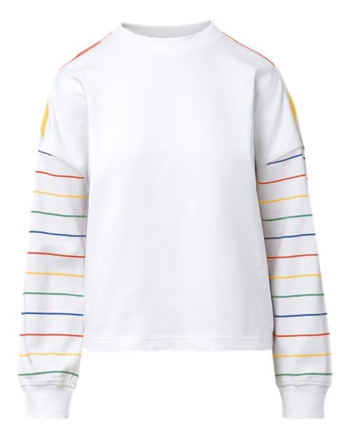 MV Sport Women's Mood & Vibe™ Shira Striped Crewneck Sweatshirt