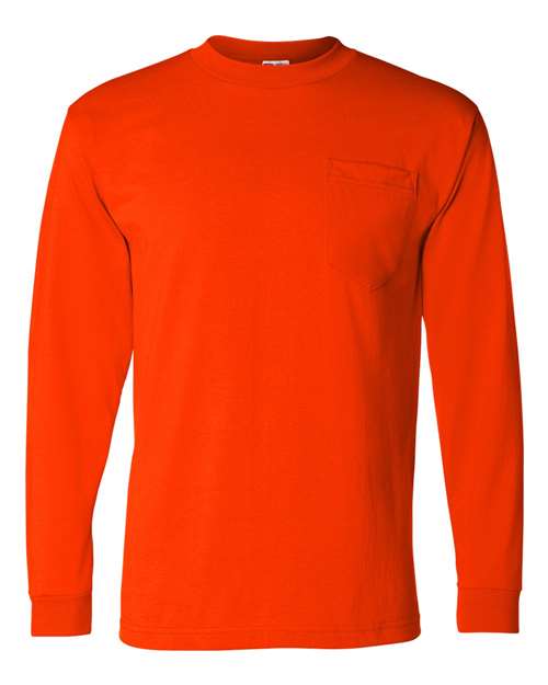 Bayside Unisex USA-Made 50/50 Long Sleeve Pocket T-Shirt