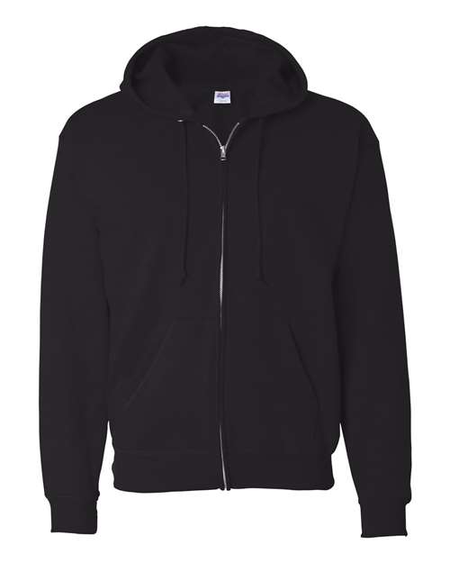 Hanes Unisex EcoSmart® Full-Zip Hooded Sweatshirt in Black