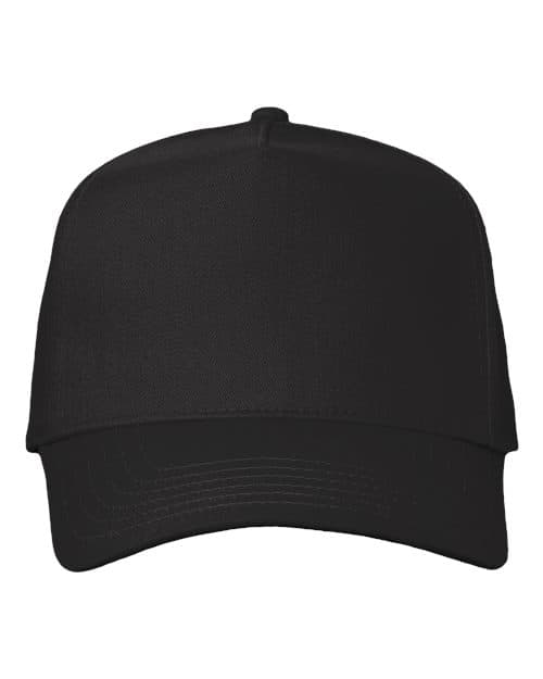 Valucap Five-Panel Twill Cap in Black