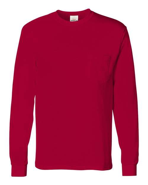 Hanes Unisex Authentic Long Sleeve Pocket T-Shirt