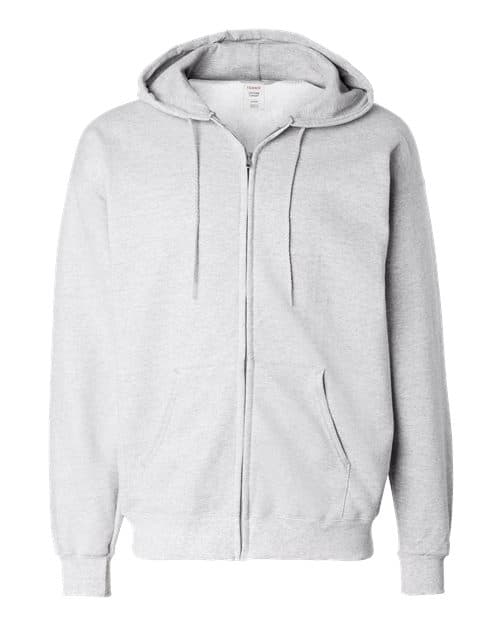 Hanes Unisex Ultimate Cotton® Full-Zip Hooded Sweatshirt in Ash