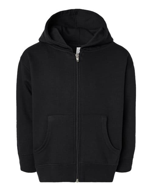 Rabbit Skins Toddler Full-Zip Fleece Hoodie Sweatshirt in Black