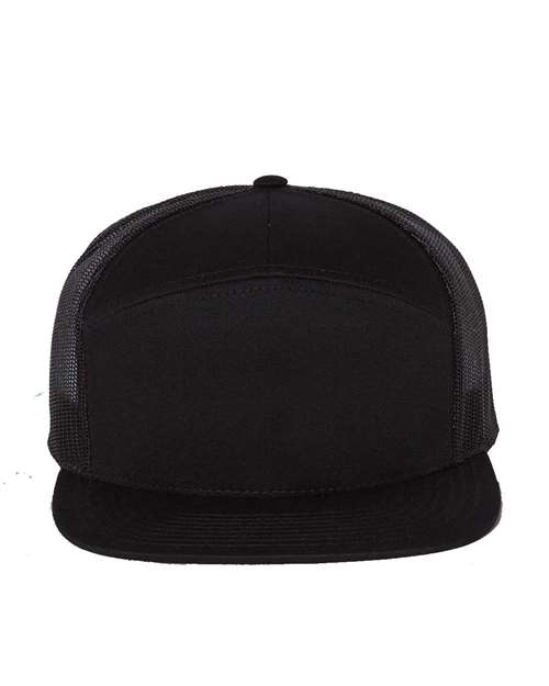 Richardson Seven-Panel Trucker Cap in Black