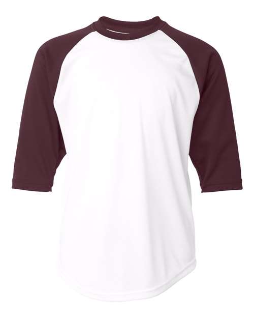 Badger Youth B-Core Three-Quarter Sleeve Baseball T-Shirt