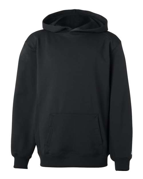 Badger Youth Performance Fleece Hooded Sweatshirt in Black