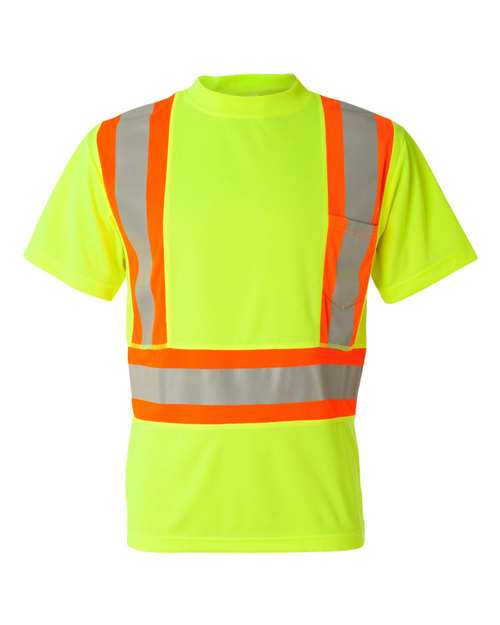 Kishigo Unisex Class 2 Flat Stitch Self-Fabric Panels T-Shirt