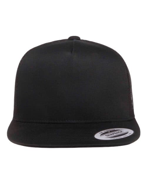 YP Classics Classic Five-Panel Trucker Cap in Black