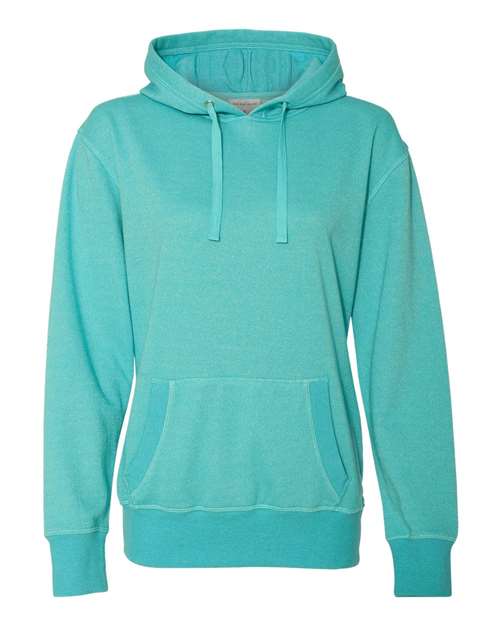 J. America Women’s Glitter French Terry Hooded Sweatshirt in Maui Blue/ Silver